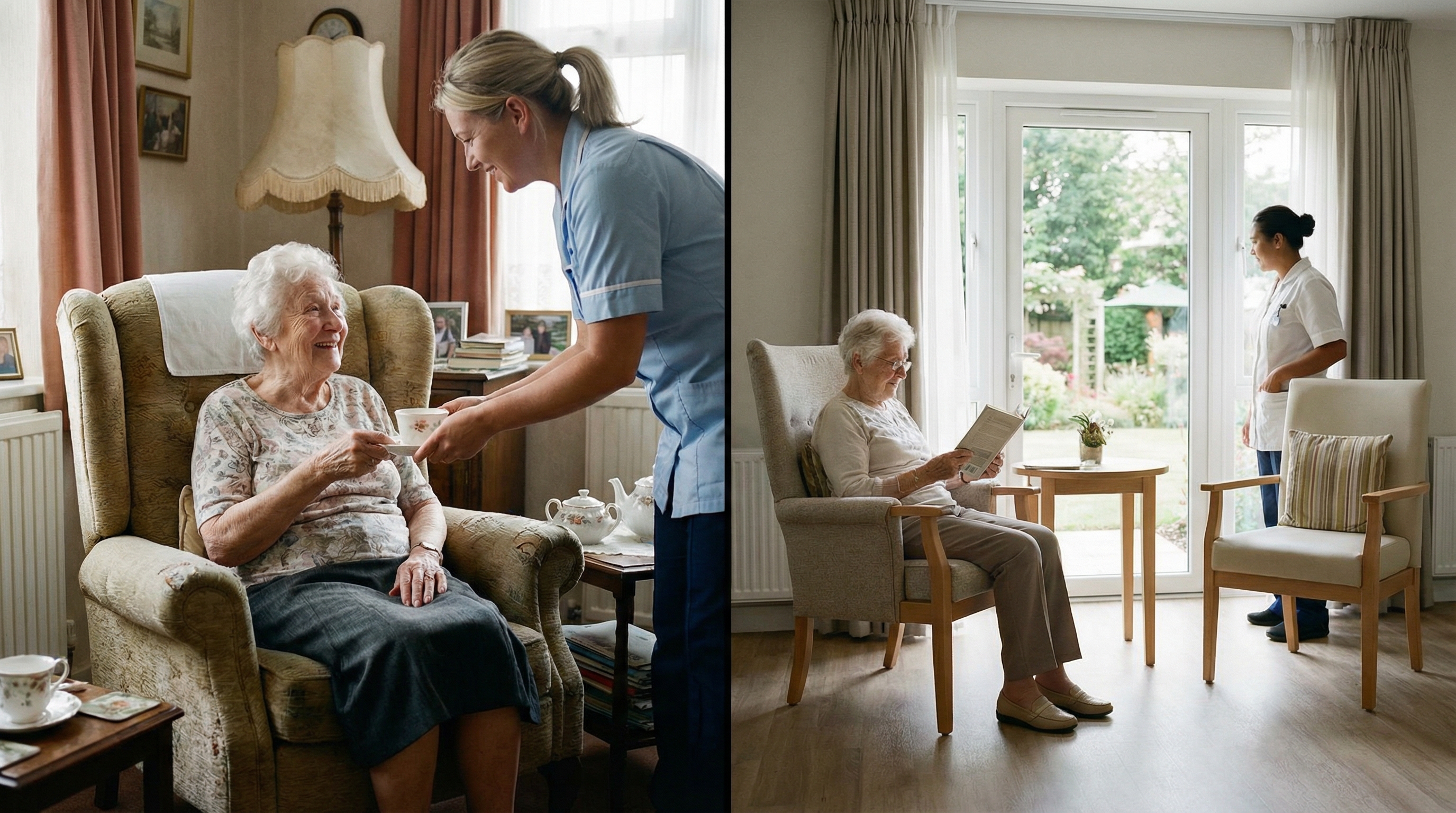 Healthcare team discussing comfort care and hospice options with patient and family